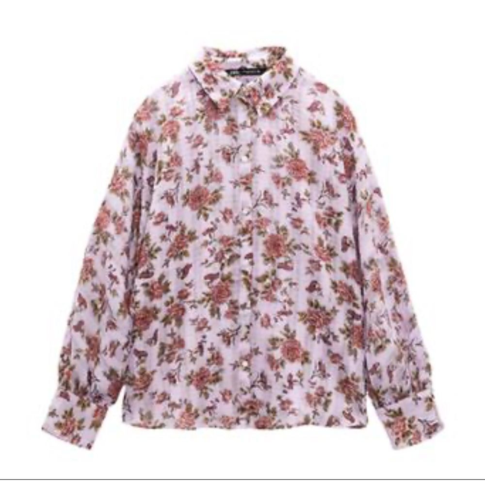 ZARA FLORAL PRINT BLOUSE - Picture 5 of 7